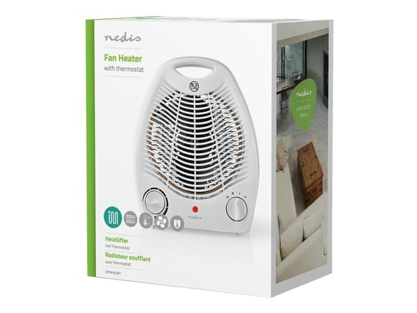 Nedis - Varmevifte - bordtopp, frittstående - 2 kW - hvit