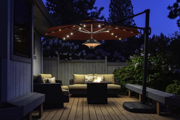 Activejet APH-IH1500, Hängande terrassvärmare, Svart, Plast, Rostfritt stål, Elektrisk, 1500 W, Golden amber