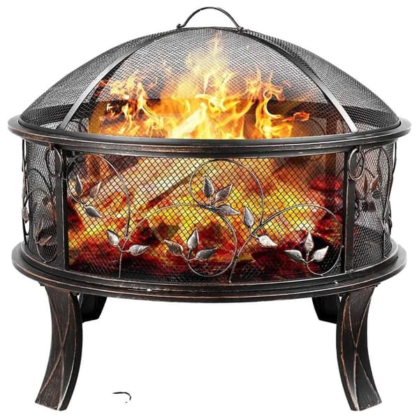 Bålplads med grill, 71cm i diameter, vintage elg design.
