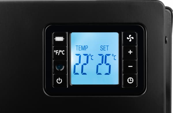 ECG TK 2080 DR Black, Konvektorisähköinen tilalämmitin, 24 h, 1,5 m, Sisätila, Lattia, Musta