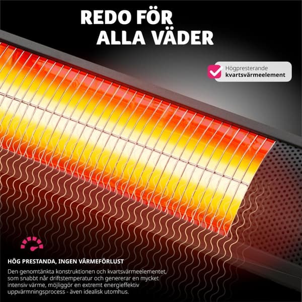 Infravärmare Solaris Horizon 3000W, aluminiumhölje - svart