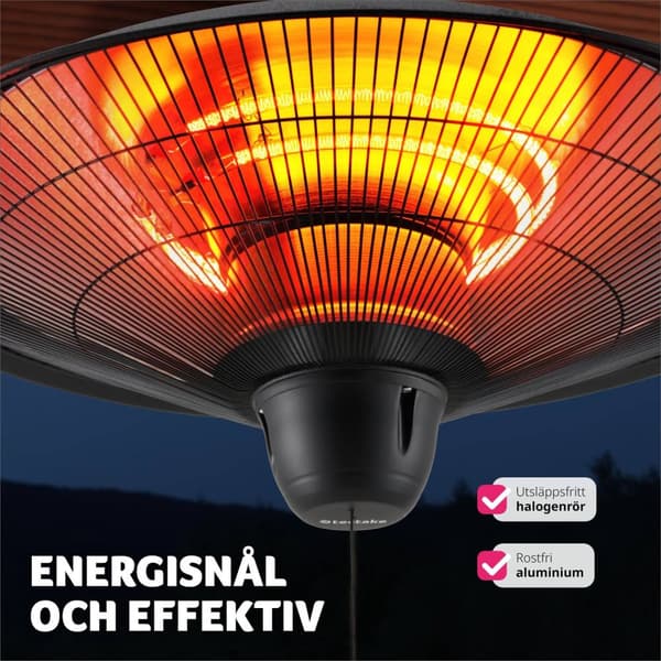 Infravärmare Solaris Orbit 2500W, aluminiumhölje - svart