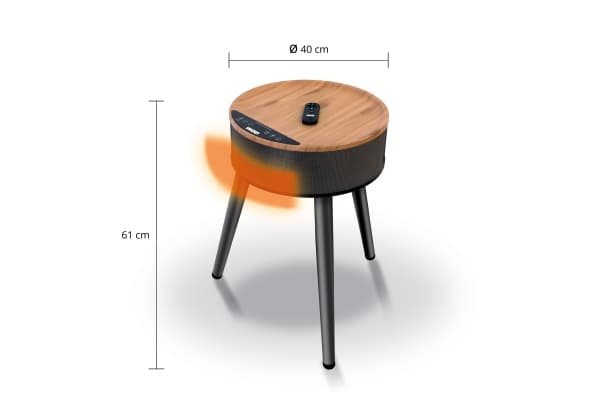 Unold 86545, Viftedrevet elektrisk romvarmer, Keramisk, 1,2 m, Innendørs, Sort, Tre, Plast