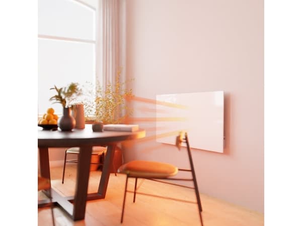 Hombli HBIR-0409, Infrarød elektrisk romvarmer, IP24, Innendørs, Vegg, Hvit, Glass