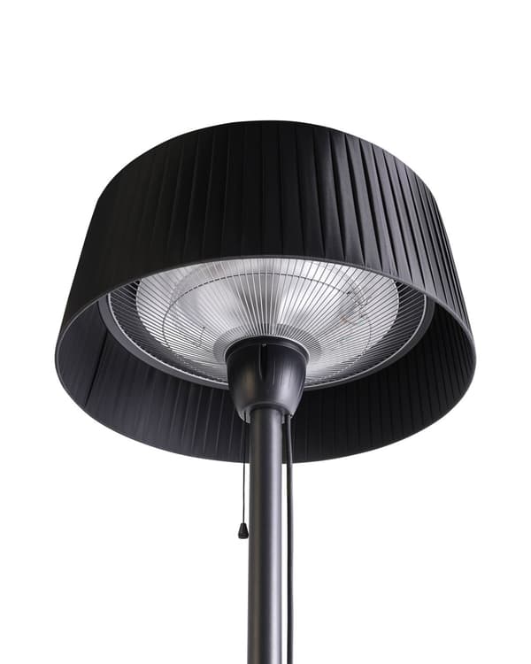 Elektrisk terrassevarmer Svart Stål 1500 W Halogen Bærbar Hage Tilbehør Varmelampe