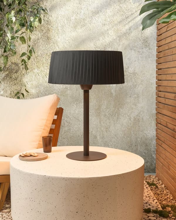 Elektrisk strålevarmer sort stål 1500 W halogen bærbar moderne have terrasse havetilbehør
