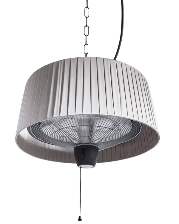 Elektrisk terrassevarmer Grå stål 1500 W Halogen Havetilbehør Hængende varmelampe