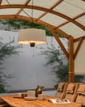 Miniatyrbillede 2 af 6: Elektrisk terrassevarmer Grå stål 1500 W Halogen Havetilbehør Hængende varmelampe