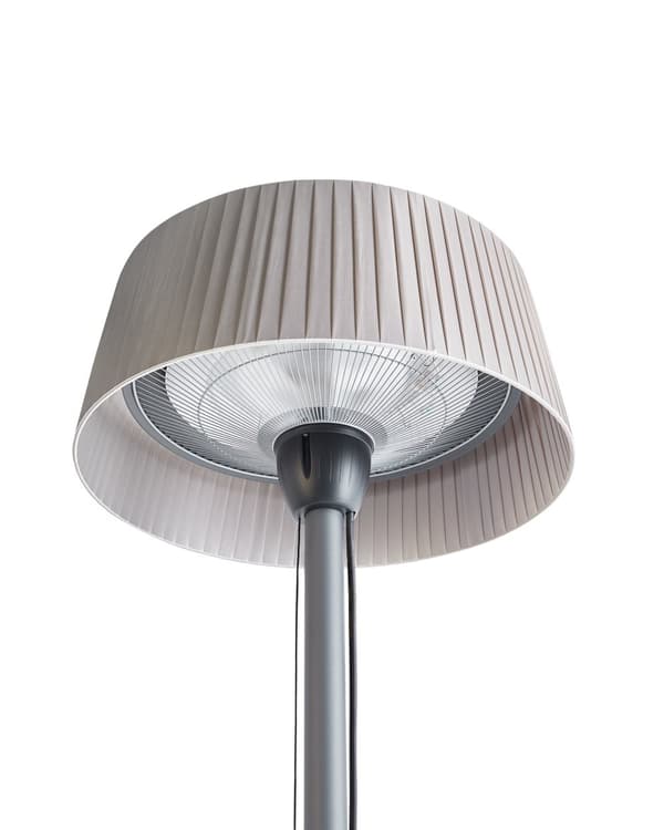 Elektrisk halogen grå stål fritstående strålevarmer 1500 W have tilbehør