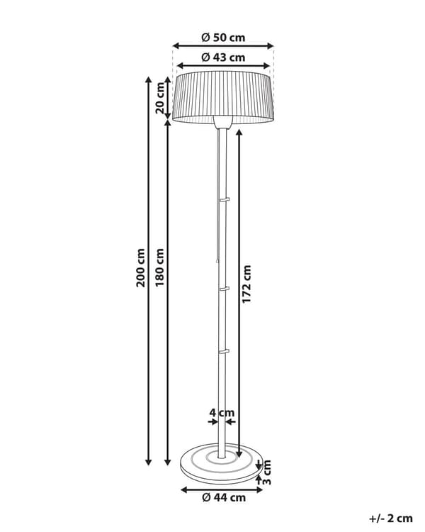 Elektrisk halogen sort stål fritstående strålevarmer 1500 W have tilbehør