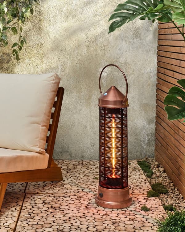 Halogen terrassevarmer kobber stål elektrisk fritstående udendørs tilbehør terrasse have