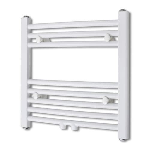 Handdukstork centralvärme element böjd 480 x 480 mm Vit
