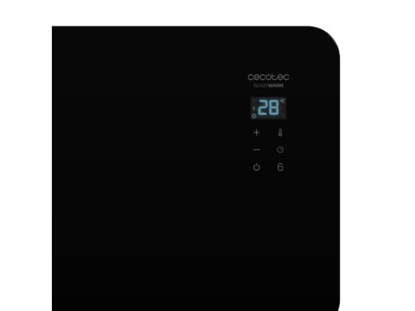 Cecotec Ready Warm 6770 Crystal Connection, Elektrisk konvektor-romvarmer, Aluminium, IP24, Innendørs, Gulv, Sort