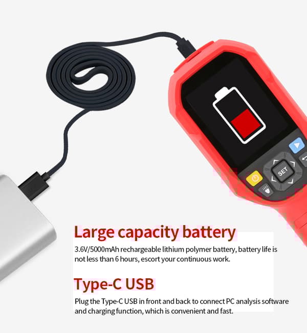 UNI-T UTi260B 256*192 Pixel infraröd värmekamera -20~550°C Industriell värmekamera Handhållen USB infraröd termometer