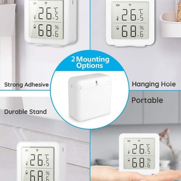 Smart WiFi fuktsensor Hygrometer Digital LCD temperatur- och luftfuktighetssensor termometer väderstation