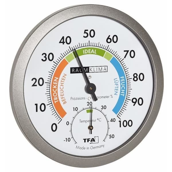 TFA Dostmann termometer hygrometer inomhusklimatkontroll TFA 45.2042.50 Tillverkad i Tyskland