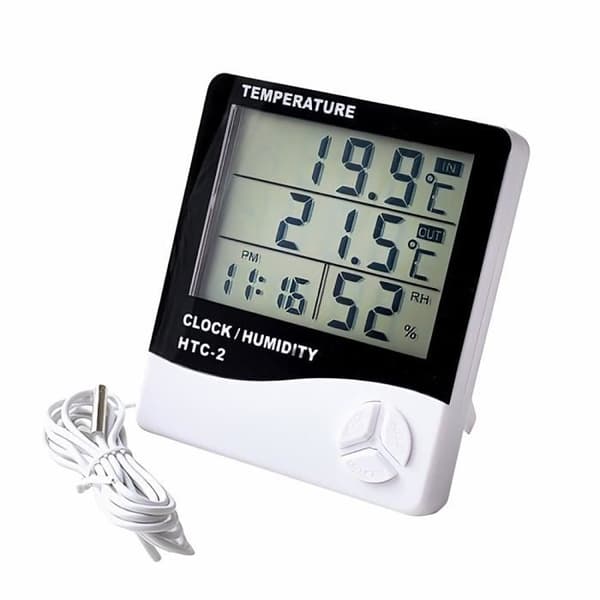 LCD digital termometer och hygrometer, med elektronisk visning av temperatur och luftfuktighet, P