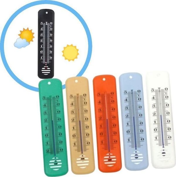 Terdens termometer för inomhusbruk i plast, blandade färger, 14,5 cm
