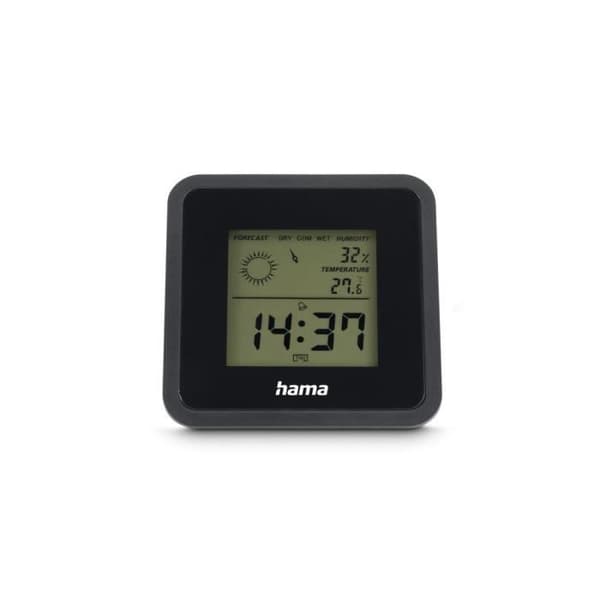 Termometer och hygrometer "Borneo", digital, för inomhusbruk, svart