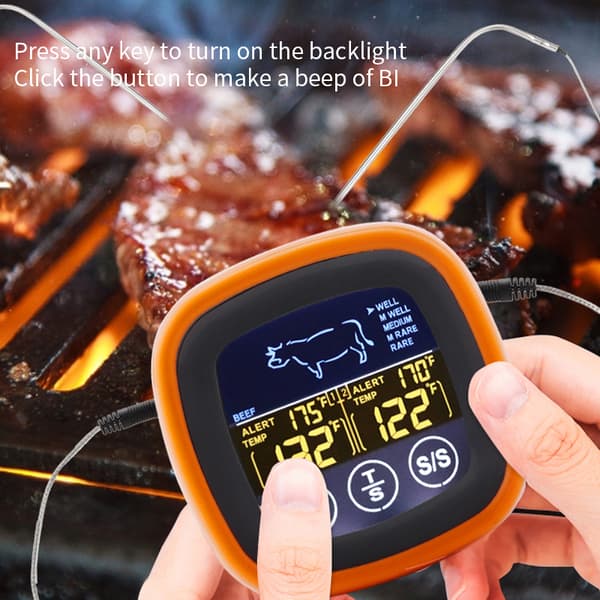 INF Dubbel Probe Digital Mat Termometer Pekskärm Kött Termometer