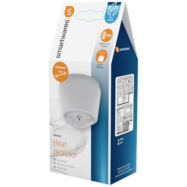 Värmedetektor - Smartwares - FHE-18600 - Trådlös - 54 °C - Ytmonterad