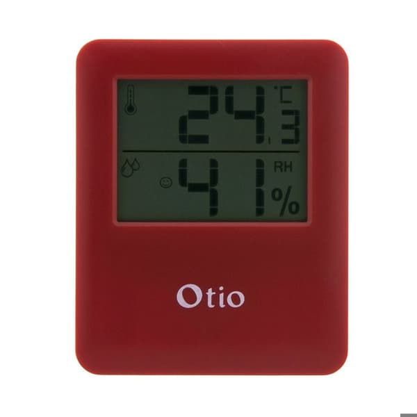 Röd magnetisk hygrometertermometer - Otio