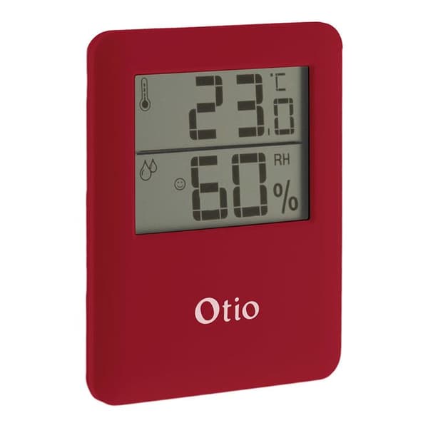 Röd magnetisk hygrometertermometer - Otio