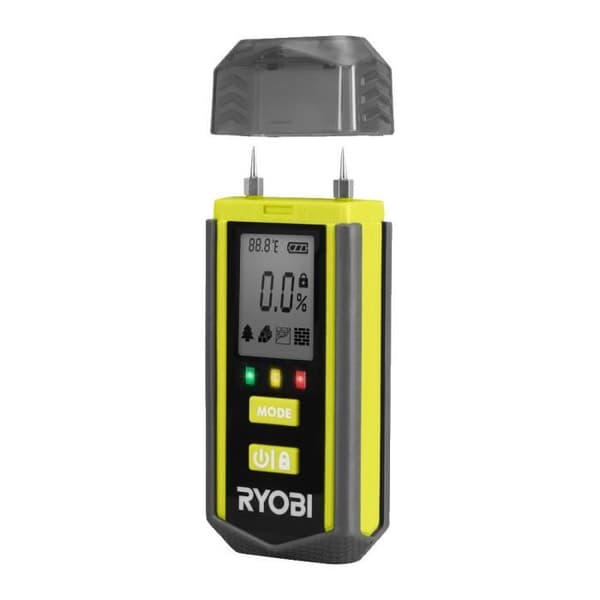 RYOBI - Fuktighetstestare - fuktighetsmätområde mellan 8,4% och 51% - Levereras med 2 batterier - RBPINMM1