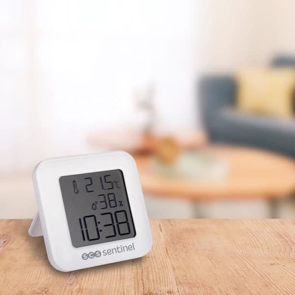 Termometer-Hygrometer - SCS SENTINEL - ThermoHygro - Indendørs - Viser tid, alarm, luftfugtighed og temperatur