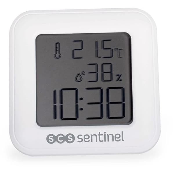 Termometer-Hygrometer - SCS SENTINEL - ThermoHygro - Indendørs - Viser tid, alarm, luftfugtighed og temperatur