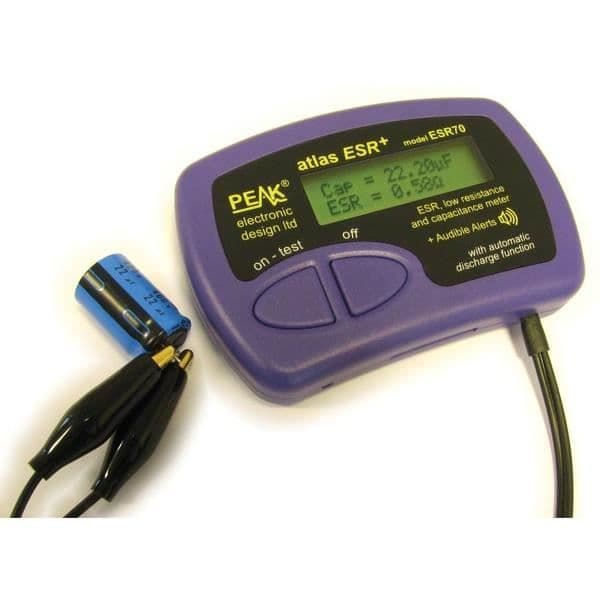 Mätinstrument - Velleman - ESR/M - Mäta resistans 0-20 Ohm - Kapacitet 1 F till 22 mF - Trådbunden