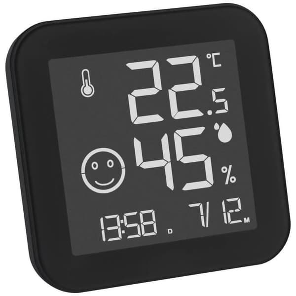 Termo-hygrometer - TFA DOSTMANN - SVART & VIT - Mätning av fuktighet - E-Ink-display - Trådlös