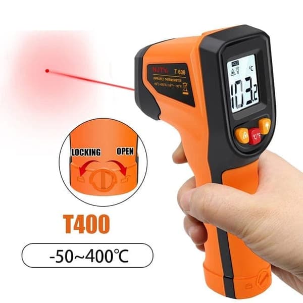 OBOSOE digitalt infrarødt termometer -50 °C til 400 °C | Laserpyrometer med hurtig og kontaktløs temperaturmåling til industriel brug