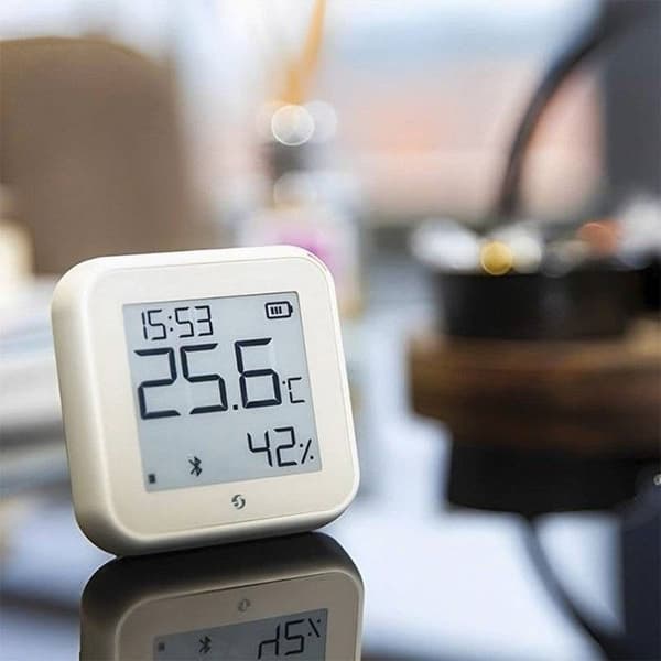 Ansluten temperatur- och fuktighetssensor - SHELLY - H&T Gen3 - Elfenben - Wi-Fi - Dubbel strömförsörjning