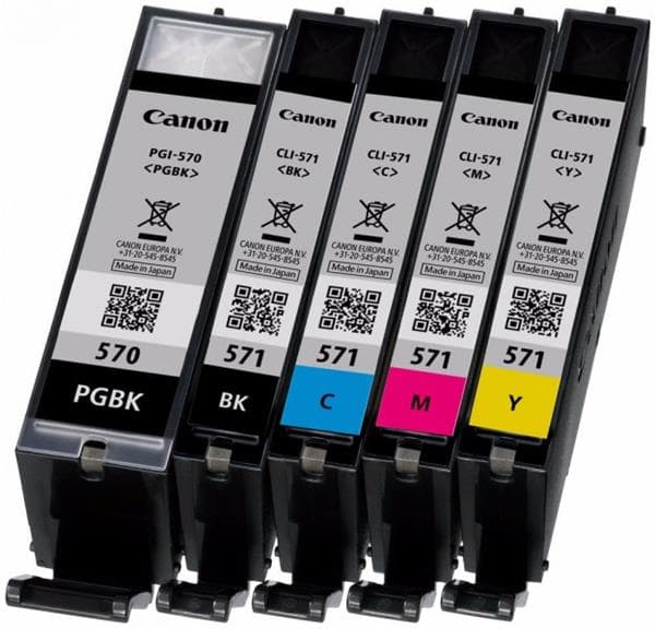Canon PGI-570/CLI-571 PGBK/BK/C/M/Y Multi Pack - 5-pack - svart, gul, cyan, magenta - original - blister - bläcktank - för PIXMA TS5051, TS5053, TS5055, TS6050, TS6051, TS6052, TS8051, TS8052, TS9050, TS9055