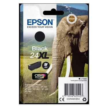 Epson 24XL - 10 ml - XL - svart - original - bläckpatron - för Expression Photo XP-55, 750, 760, 850, 860, 950, 960, Expression Premium XP-750, 850