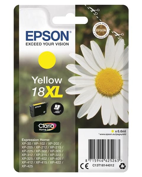 Epson C13T18144012 Yellow 18XL Claria Home Ink