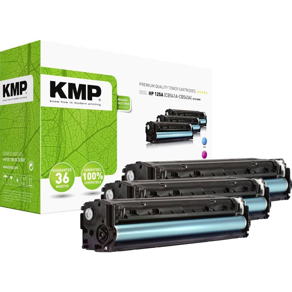 KMP H-T113 CMY Tonerpatron Kombi-pakke erstatter HP 125A, CB541A, CB542A, CB543A Cyan, Magenta, Gul 1400 Sider Kompatibel Toner kombipakke
