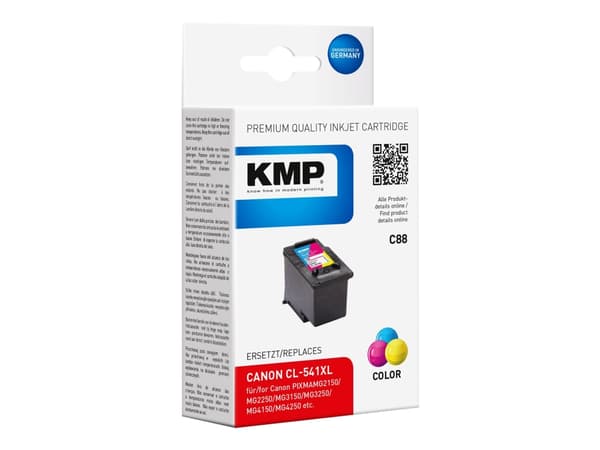 KMP C88 - 15 ml - farge (cyan, magenta, gul) - kompatibel - blekkpatron (alternativ for: Canon 5226B005, Canon CL-541XL) - for Canon PIXMA GM4050, MG