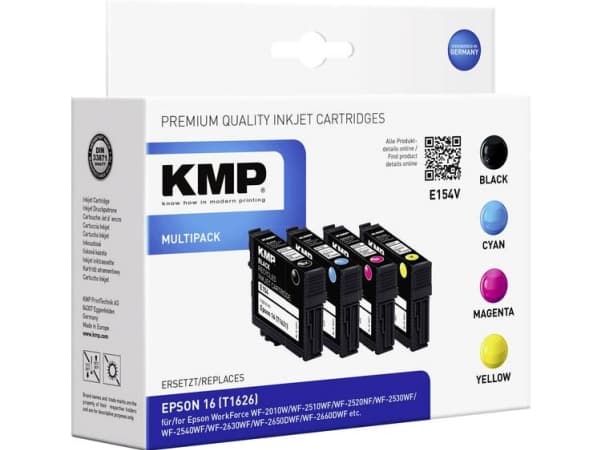 KMP 1621,485, Sort, Cyan, Fiolblå, Gult, 4 stykker, Multipakke
