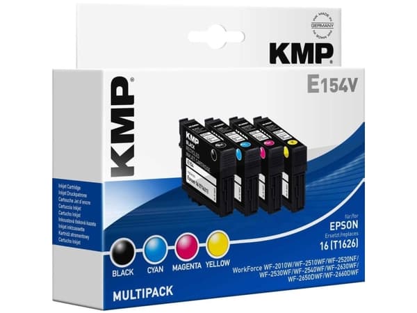KMP 1621,485, Sort, Cyan, Fiolblå, Gult, 4 stykker, Multipakke