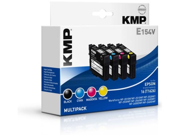 KMP 1621,485, Sort, Cyan, Fiolblå, Gult, 4 stykker, Multipakke