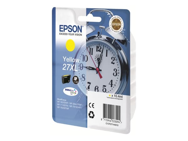 Epson 27XL - 10.4 ml - XL - gul - original - blister - blekkpatron - for WorkForce WF-3620DWF, WF-3640DTWF, WF-7110DTW, WF-7610DWF, WF-7620, WF-7620D
