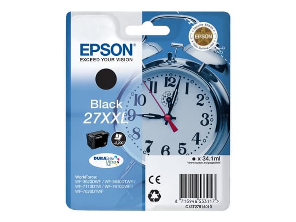 Bläckpatron EPSON T2791 CLOCK C13T27914012 C13T279140, 2.200 sidor, svart