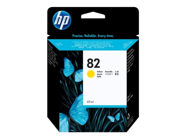 HP 82 - 69 ml - gul - original - blekkpatron - for DesignJet 111, 510, 510ps