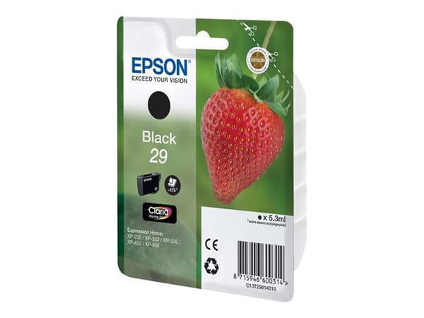 Epson 29 - 5.3 ml - svart - original - bläckpatron - för Expression Home XP-235, 245, 247, 332, 335, 342, 345, 432, 435, 442, 445