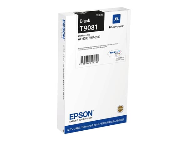 Epson T9081 - 100 ml - XL-størrelse - svart - original - blekkpatron - for WorkForce Pro WF-6090, WF-6590