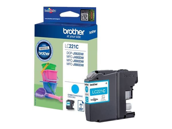 Brother LC221C - Cyan - original - blekkpatron - for Brother DCP-J562DW, MFC-J480DW, MFC-J680DW, MFC-J880DW