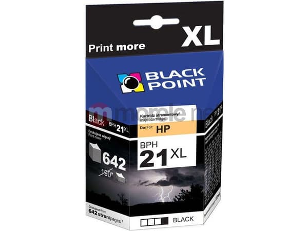 Black Point BPH21XL, Sort, Pigmentbasert blekk, 22 ml, 820 sider