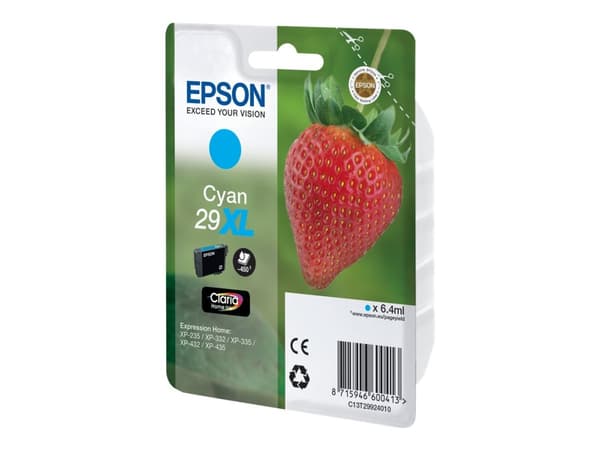 Epson 29XL - 6.4 ml - XL - cyan - original - blekkpatron - for Expression Home XP-235, 245, 247, 332, 335, 342, 345, 432, 435, 442, 445